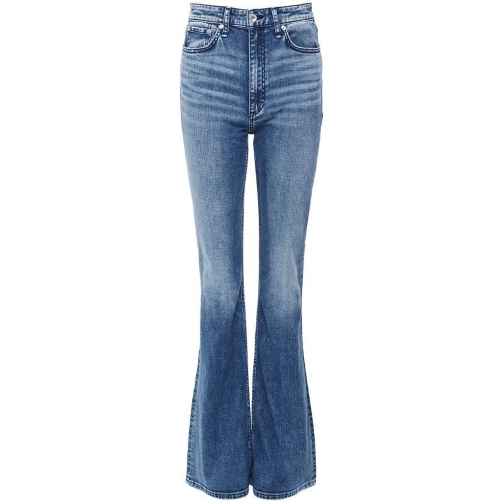 Rag & Bone Casey High Rise Flare Jeans Malibu Blue Size 23